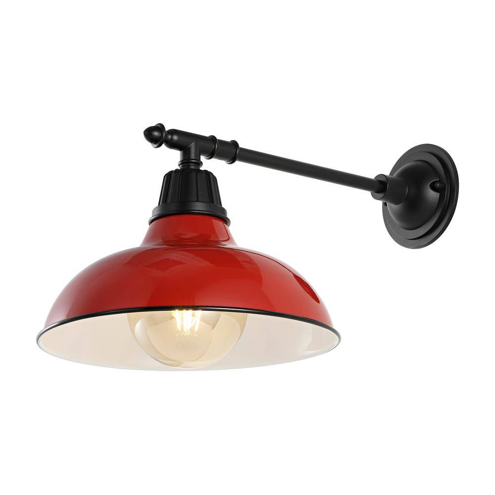 Wallace Red and Black Iron LED Victorian Arm Sconce