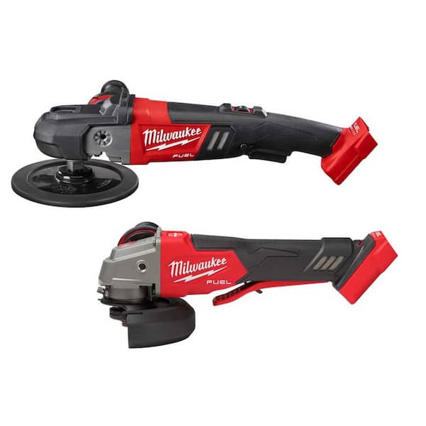M18 FUEL 18V Lith-Ion Brushless Cordless 7 in. Variable Speed Polisher w/ 4-1/2 in. /5 in. Grinder w/ Variable Speed