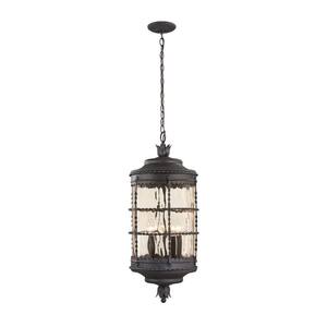Mallorca Spanish Iron 5-Light Outdoor Chain Hung