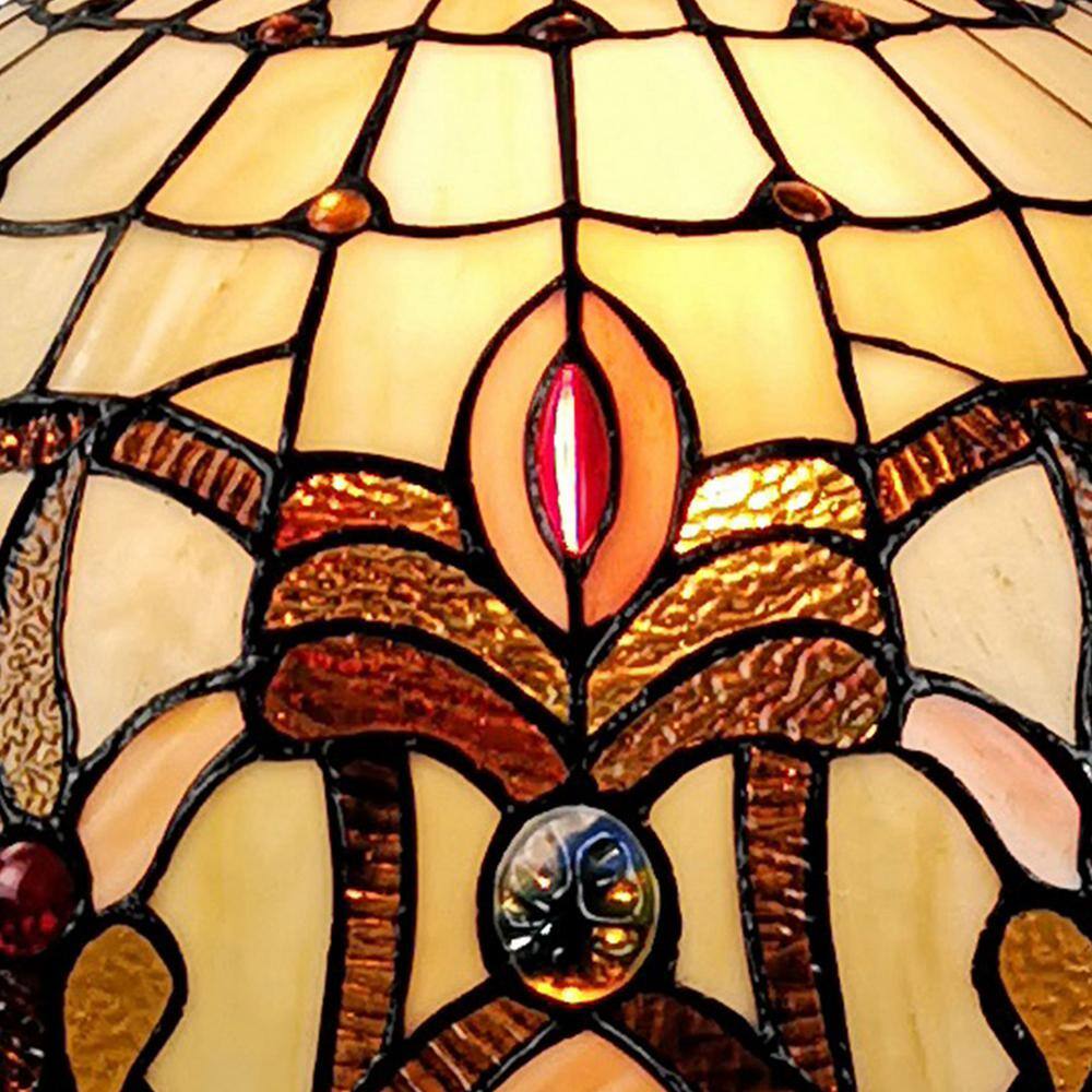 Elegant Tiffany-Style 16" Dome Hanging Lamp with Stained Glass