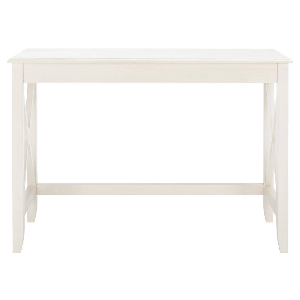 SAFAVIEH Katelan 41.8 in. Rustic White Wood Writing Desk DSK5714A The