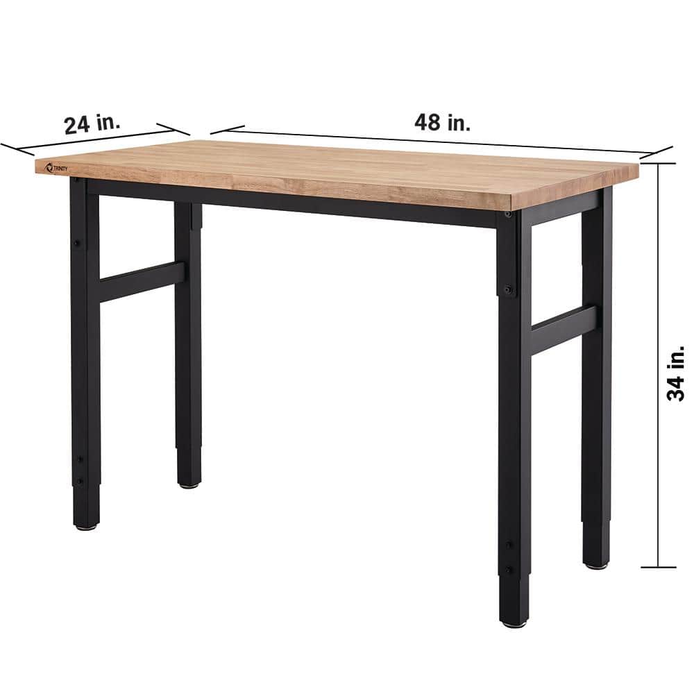 TRINITY Black 4 ft. W x 2 ft. D Adjustable Height Workbench