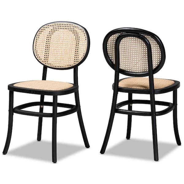 Baxton Studio Garold Beige and Black Dining Chair (Set of 2)