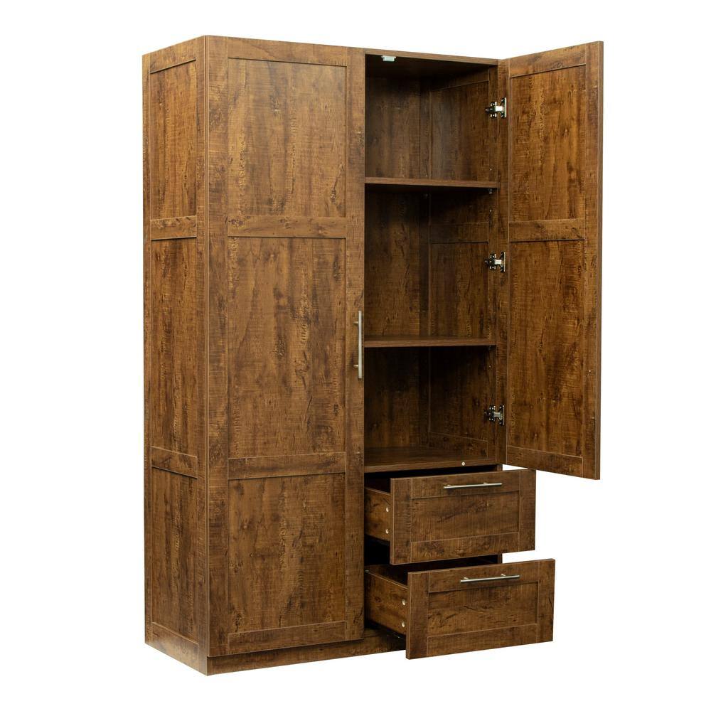 39.37 in. W x 19.49 in. D x 70.87 in. H Bathroom Brown Linen Cabinet