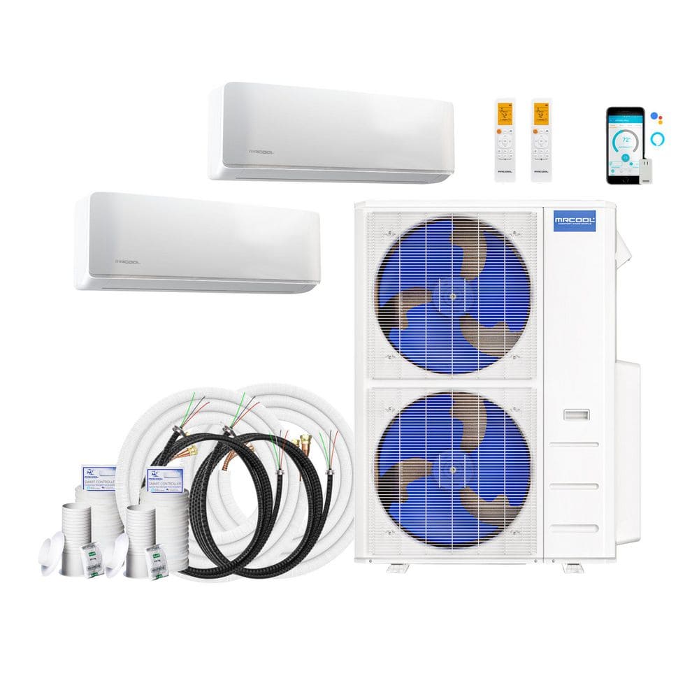 DIY 5th Gen 48,000 BTU 4 Ton 2 Zone 21.8 SEER2 Ductless Mini Split AC and Heat Pump with 18K,24K and 16,75ft Lines price history on PriceWatchPro