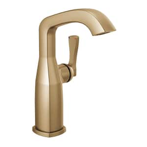 Stryke Mid-Height Single Handle Single Hole Bathroom Faucet in Lumicoat Champagne Bronze