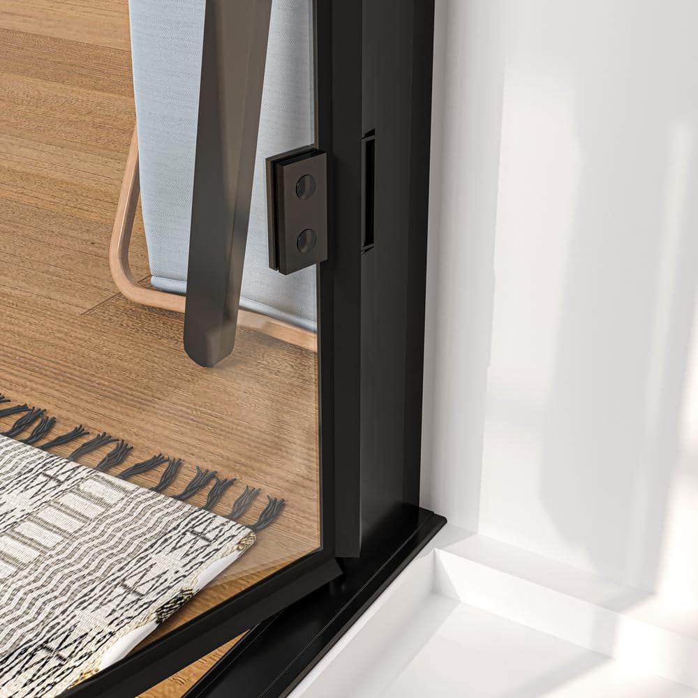 32'' Matte Black Frameless Pivot Shower Door with Clear Glass