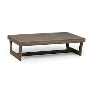 Sherwood 11 in. Grey Rectangular Wood Outdoor Coffee Table