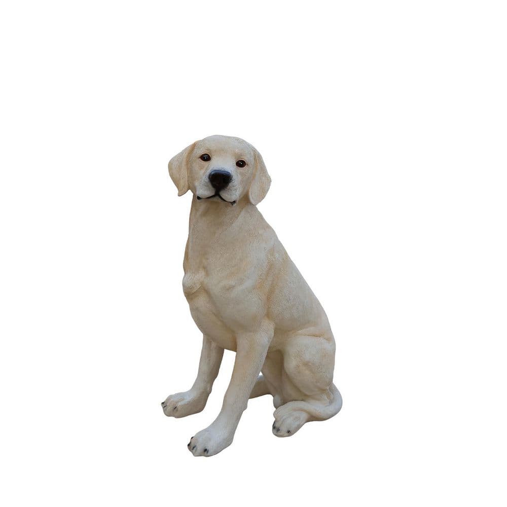 Resin Labrador Dog Statue - Outdoor Yellow & White Weatherproof Yard Sculpture for Porch, Patio & Gift price history on PriceWatchPro