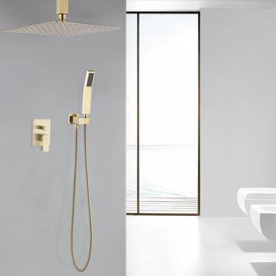 Square - Gold - Shower Heads - Bathroom Faucets - The Home Depot