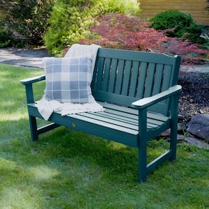 Lehigh 4 ft. 2-Person Nantucket Blue Recycled Plastic Outdoor Garden Bench