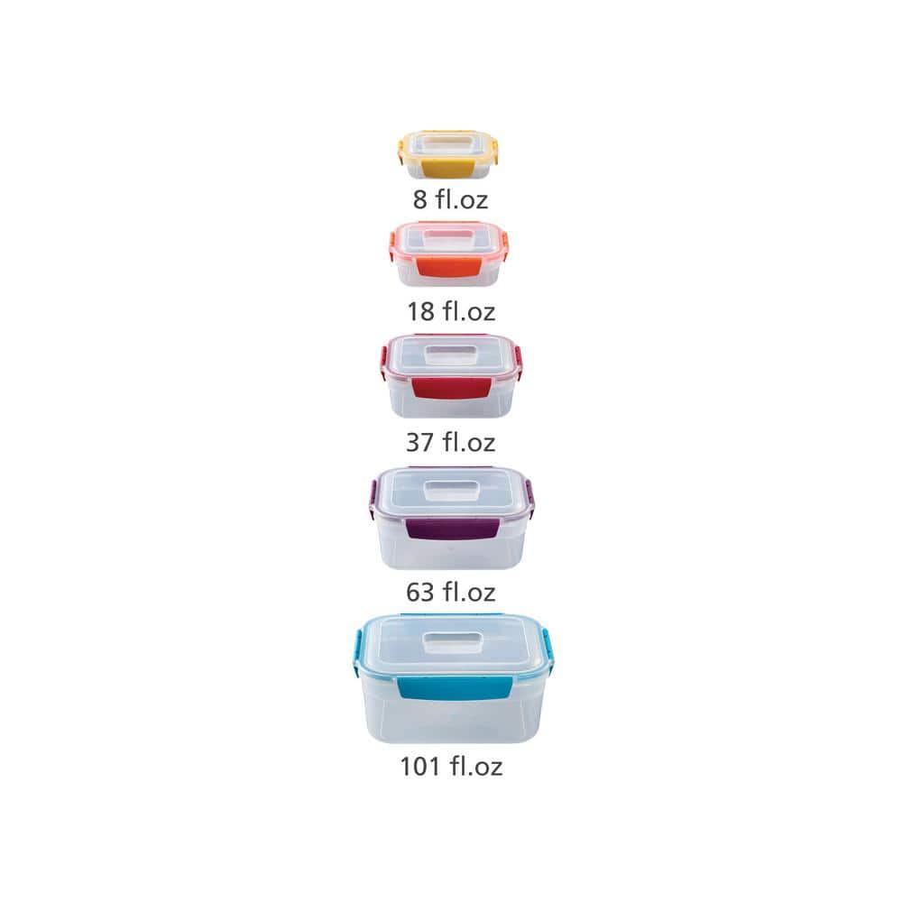 Multicolor BPA-Free Plastic Nesting Food Storage Container Set