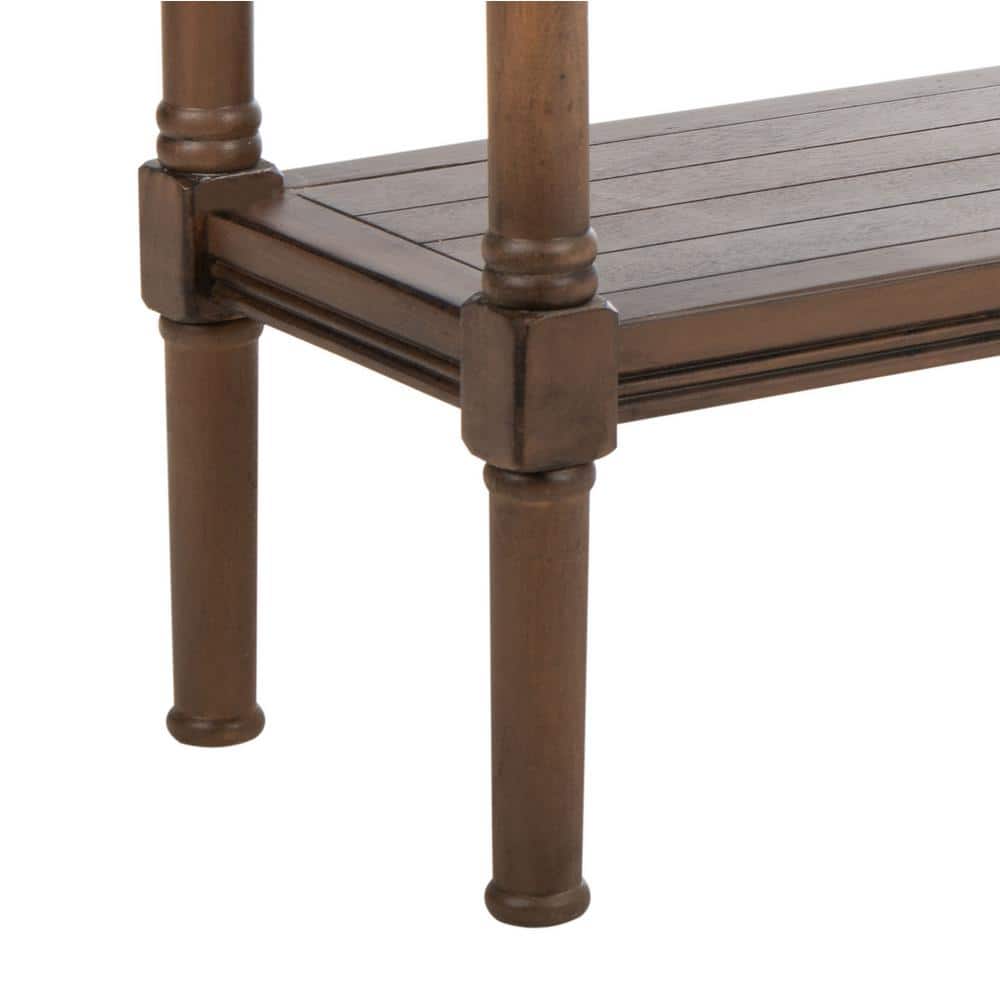 Rafiki Brown Pine Wood Console Table with Shelf