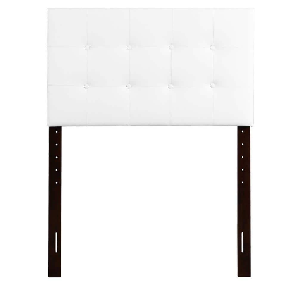 AndMakers Super Nova White Twin Upholstered Tufted Panel Headboard PF   White Andmakers Headboards Pf G0129 Thb 64 1000 