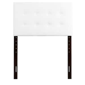 Super Nova White Twin Upholstered Tufted Panel Headboard