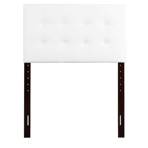 AndMakers Super Nova White Twin Upholstered Tufted Panel Headboard