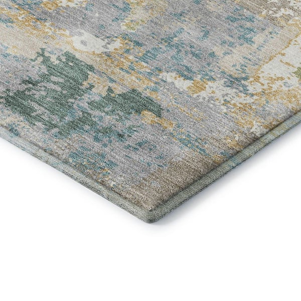 Mayfield Premium Machine Washable Abstract AMF2212 Beige 8 ft. x 10 ft. Area Rug