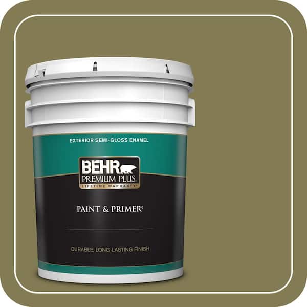 BEHR PREMIUM PLUS 5 gal. Home Decorators Collection #HDC-AC-16A Fern Grove Semi-Gloss Enamel Exterior Paint & Primer