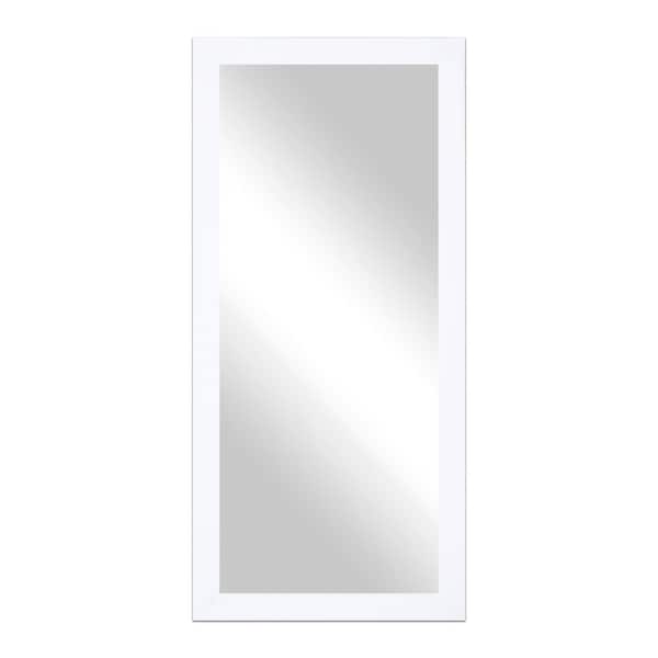Modern Rustic (80 in. W x 33 in. H) Gloss White MDF Wide Rectangle Mirror