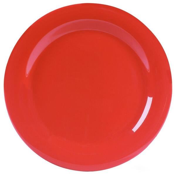 Carlisle 10.5 in. Diameter Melamine Narrow Rim Dinner Plate in Sunset Orange (Case of 12)