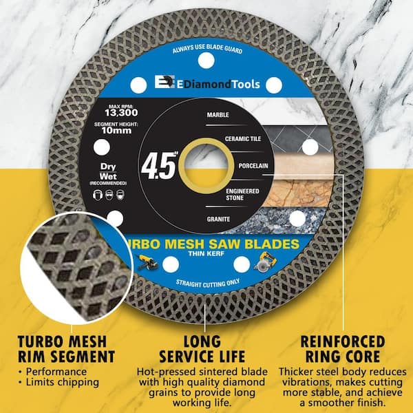 TMAX 4 Inch Diamond Turbo Segment Grinding Cup Wheel 5/8 Inch Arbor Marble Tile Concrete