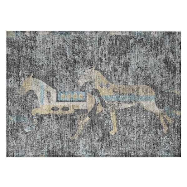 Chantille Machine Washable Indoor/Outdoor Abstract ACN3109 Gray 3 ft. x 4 ft. Area Rug