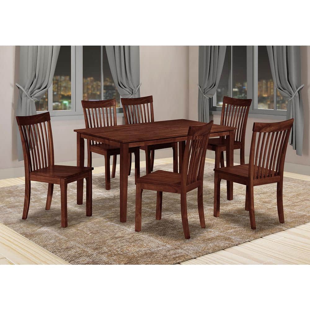 Cherry Solid Wood High Slat Back Parsons Side Chair Set