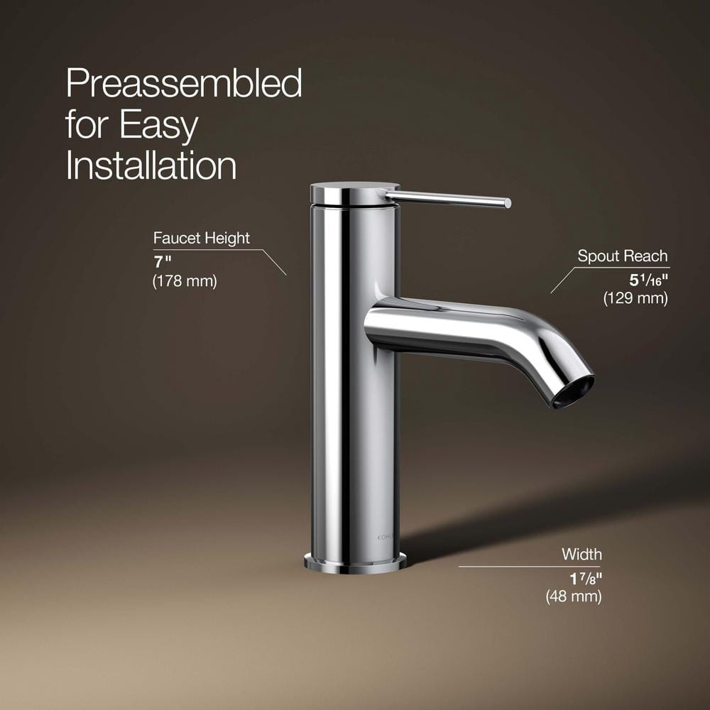 Polished Chrome Single-Handle Bathroom Sink Faucet