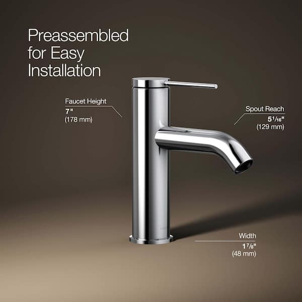 KOHLER Components Single Hole Single-Handle Bathroom Sink Bathroom Faucet in Polished Chrome