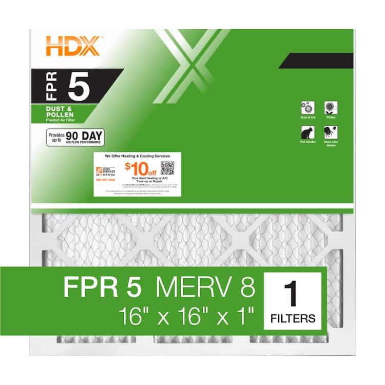 HDX 16 in. x 16 in. x 1 in. Standard Pleated Air Filter FPR 5, MERV 8