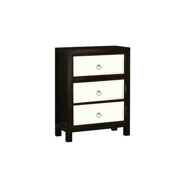 Monarch Specialties 32 in. x 24 in. Transitional Bombay Chest in Brown Mirrored