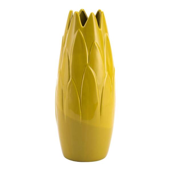 ZUO Lemon Yellow Arti Medium Decorative Vase