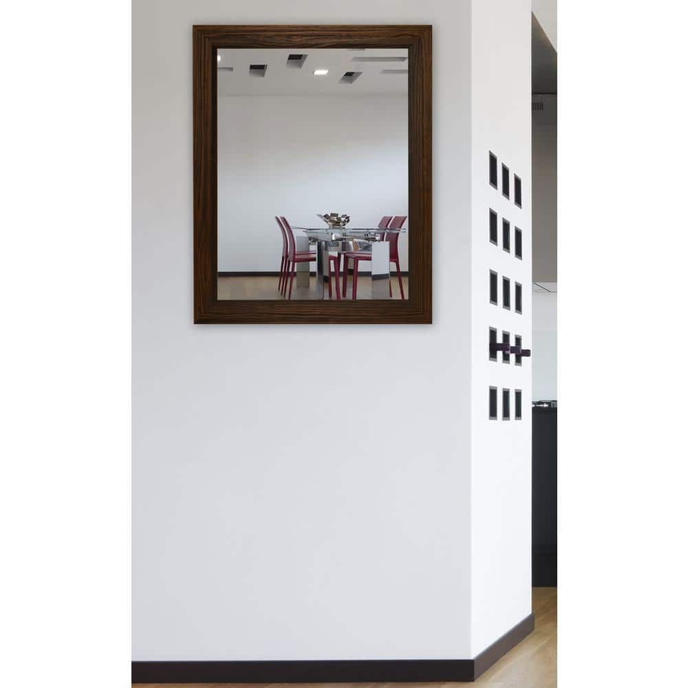 Espresso Classic Wood Grain Rectangular Vanity Wall Mirror