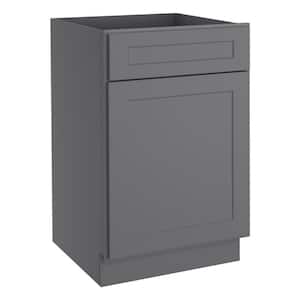 21 in.W x 24 in.D x 34.5 in.H in Shaker Gray Plywood Ready to Assemble Base Kitchen Cabinet with 1-Drawer 1-Door