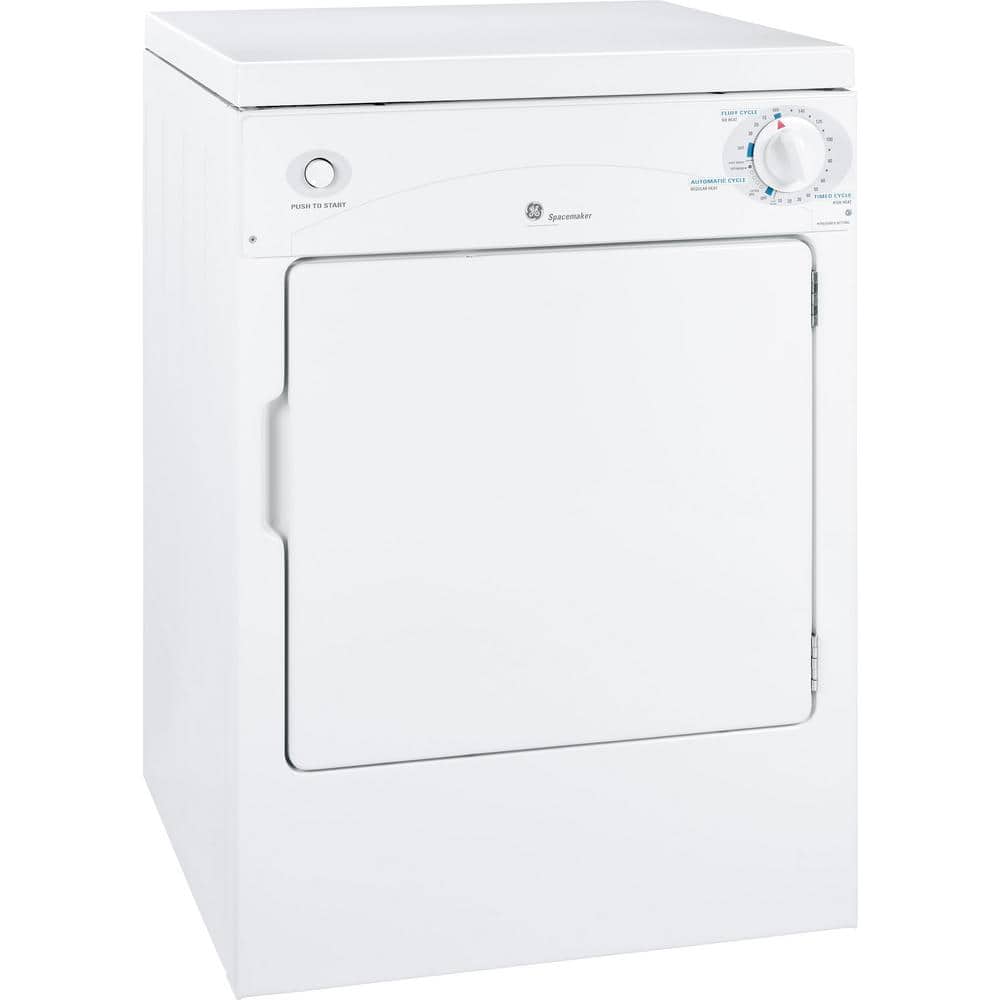 White Portable Front Loading Electric Dryer with Drying Rack