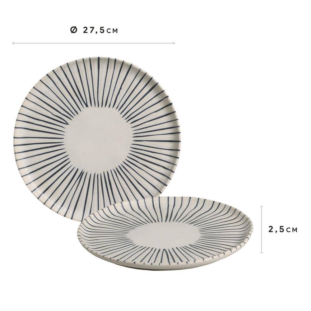 Handcrafted Blue and White Porcelain Dinner Plates, Set of 6