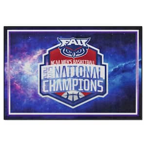 Florida Atlantic University NCAA Men's Basketball National Championship Logo Blue 5 ft. x 8 ft. Plush Area Rug