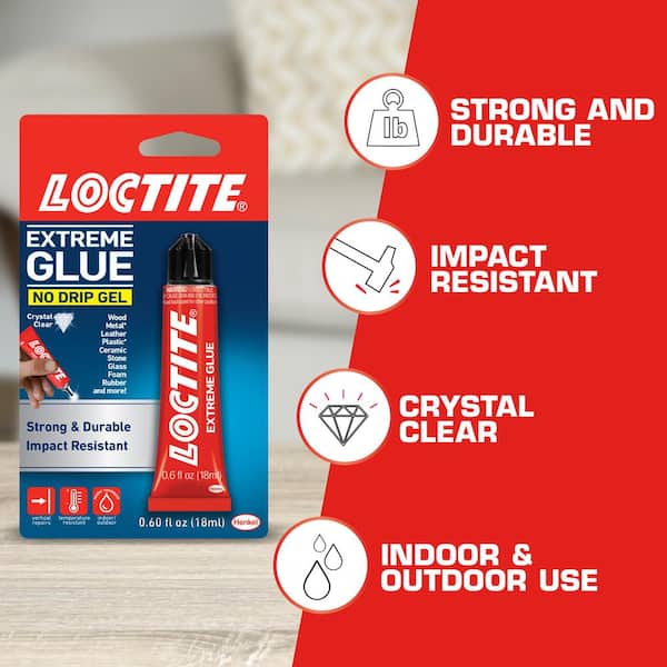 Loctite Extreme Glue 0.7 oz. No Drip Gel Adhesive Clear Tube (each) 2596210  - The Home Depot