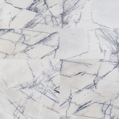 Sangria White 12 in. x 24 in. Polished Marble Floor and Wall Tile (10 sq. ft. / Case)