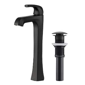 Esta Single Hole Single-Handle Vessel Bathroom Faucet with Pop-Up Drain in Matte Black