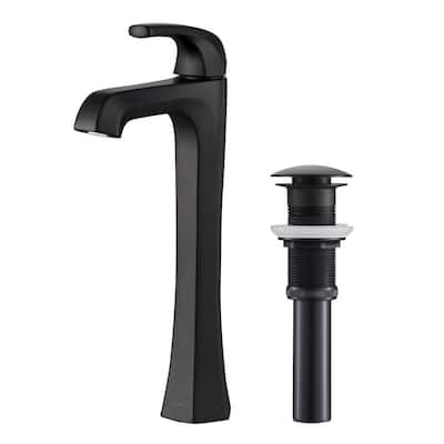 Esta Single Hole Single-Handle Vessel Bathroom Faucet with Pop-Up Drain in Matte Black