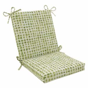 Abstract Outdoor/Indoor 18 in W x 3 in H Deep Seat, 1-Piece Chair Cushion and Square Corners in Green/Ivory Alauda