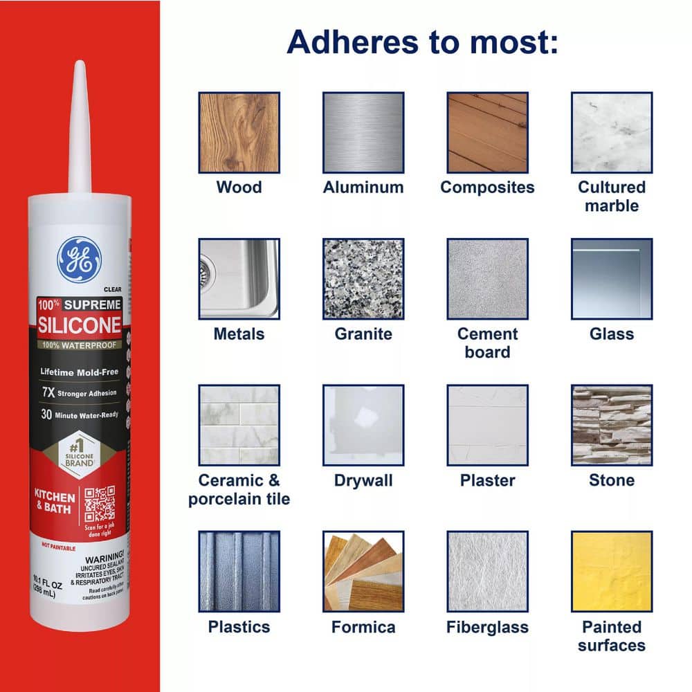 Supreme Silicone 10.1-oz White Kitchen and Bath Sealant Caulk