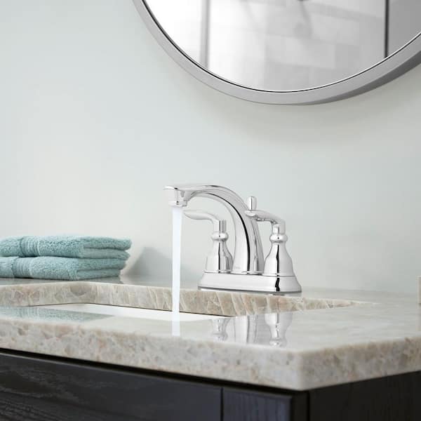 Avalon 4 Centerset 2-Handle Bathroom Faucet Polished Chrome