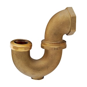 2 in. IPS x 1-1/2 in. LA Pattern Trap with Drain Plug for Tubular Drain Applications, Brass