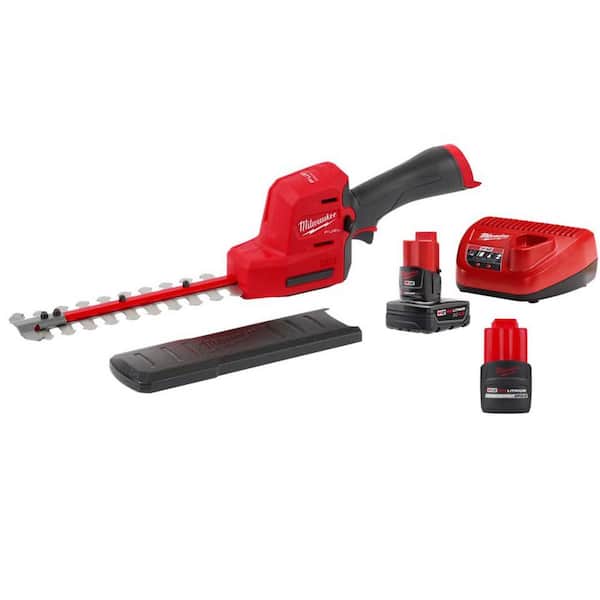 Milwaukee M12 FUEL 8 in. 12V Lithium-Ion Brushless Cordless Hedge Trimmer Kit with 4.0 Ah, 2.5 Ah Battery and Charger