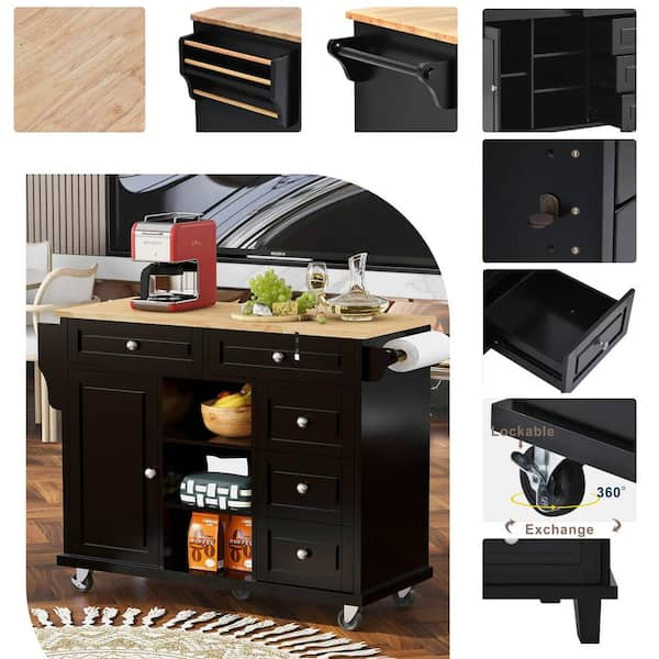 Storage Groceries Kitchen Island Food Black Shelf Serving Storage Islands  Organizer Mobile Werkzeugwagen Auxiliary Furniture