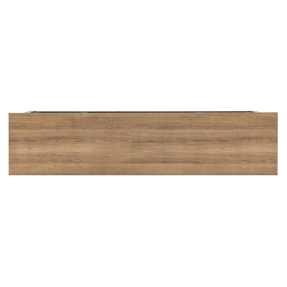 Clementine Black Grain & Golden Brown Metal TV Stand for 70-in TVs