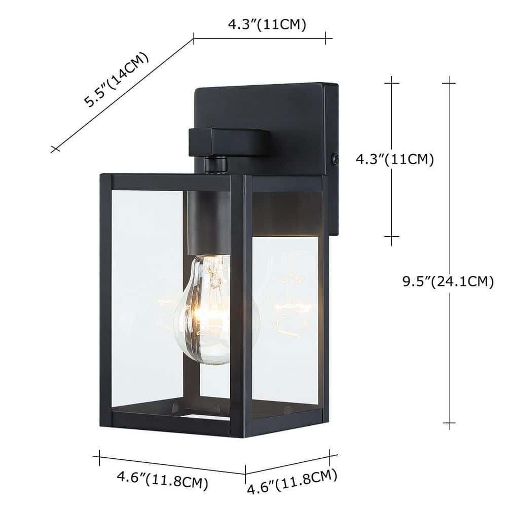 17.62''H Outdoor Light Fixtures Matte Black Large Porch Light for House, Porch, Garage Dusk to Dawn 2-Pack