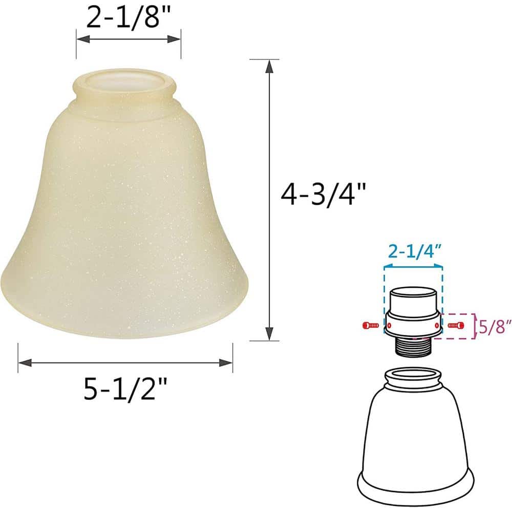 Amber Glass Bell Ceiling Fan Replacement Shades, Set of 4